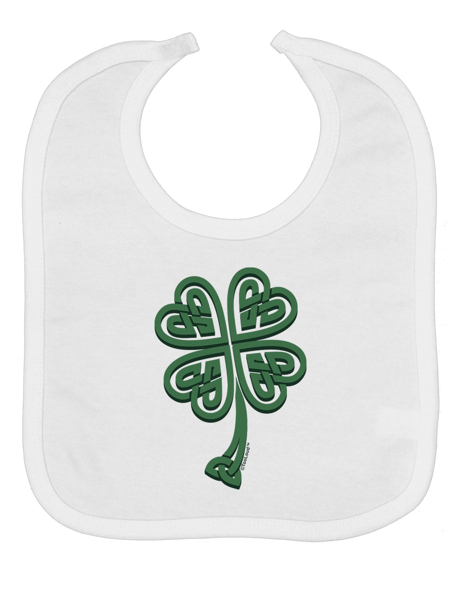 3D Style Celtic Knot 4 Leaf Clover Baby Bib