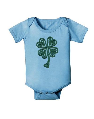 3D Style Celtic Knot 4 Leaf Clover Baby Romper Bodysuit-Baby Romper-TooLoud-Light-Blue-06-Months-Davson Sales