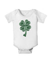 3D Style Celtic Knot 4 Leaf Clover Baby Romper Bodysuit-Baby Romper-TooLoud-White-06-Months-Davson Sales