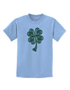 3D Style Celtic Knot 4 Leaf Clover Childrens T-Shirt-Childrens T-Shirt-TooLoud-Light-Blue-X-Small-Davson Sales