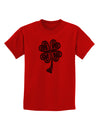 3D Style Celtic Knot 4 Leaf Clover Childrens T-Shirt-Childrens T-Shirt-TooLoud-Red-X-Small-Davson Sales