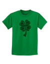 3D Style Celtic Knot 4 Leaf Clover Childrens T-Shirt-Childrens T-Shirt-TooLoud-Kelly-Green-X-Small-Davson Sales