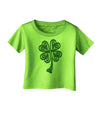 3D Style Celtic Knot 4 Leaf Clover Infant T-Shirt-Infant T-Shirt-TooLoud-Lime-Green-06-Months-Davson Sales