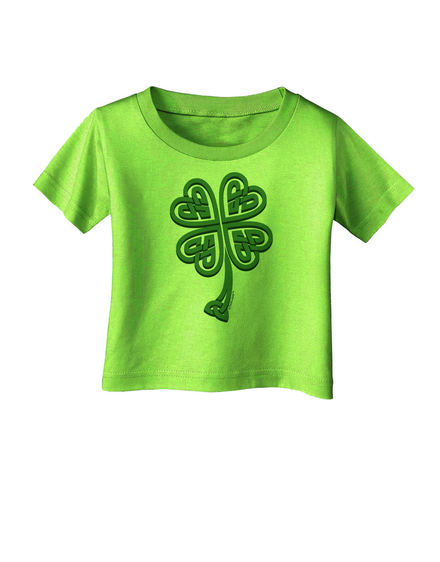 3D Style Celtic Knot 4 Leaf Clover Infant T-Shirt-Infant T-Shirt-TooLoud-White-06-Months-Davson Sales