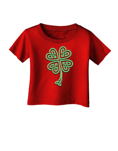 3D Style Celtic Knot 4 Leaf Clover Infant T-Shirt Dark-Infant T-Shirt-TooLoud-Red-06-Months-Davson Sales