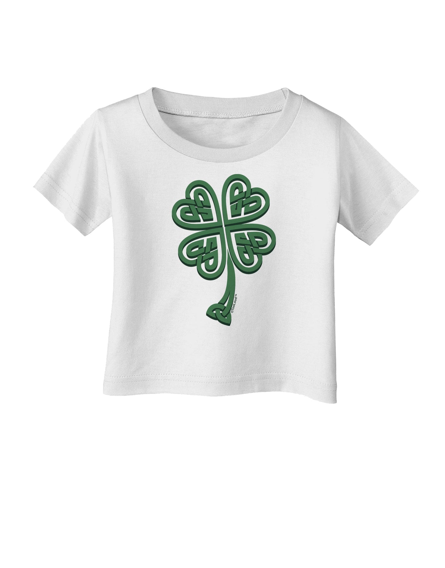 3D Style Celtic Knot 4 Leaf Clover Infant T-Shirt-Infant T-Shirt-TooLoud-White-06-Months-Davson Sales