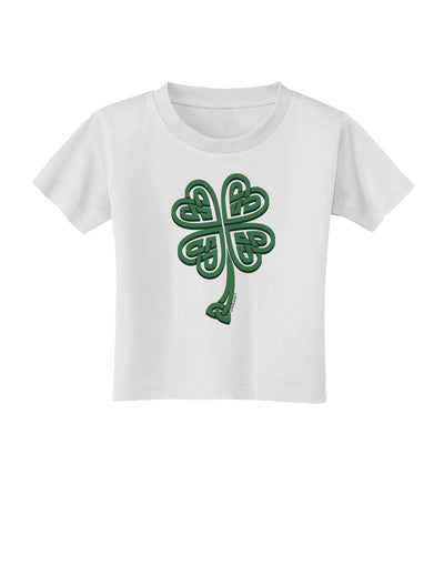 3D Style Celtic Knot 4 Leaf Clover Toddler T-Shirt-Toddler T-Shirt-TooLoud-White-2T-Davson Sales