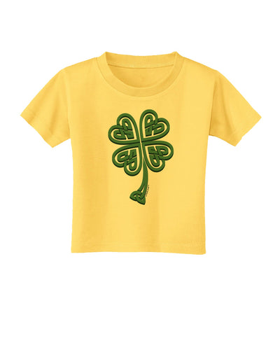 3D Style Celtic Knot 4 Leaf Clover Toddler T-Shirt-Toddler T-Shirt-TooLoud-Yellow-2T-Davson Sales