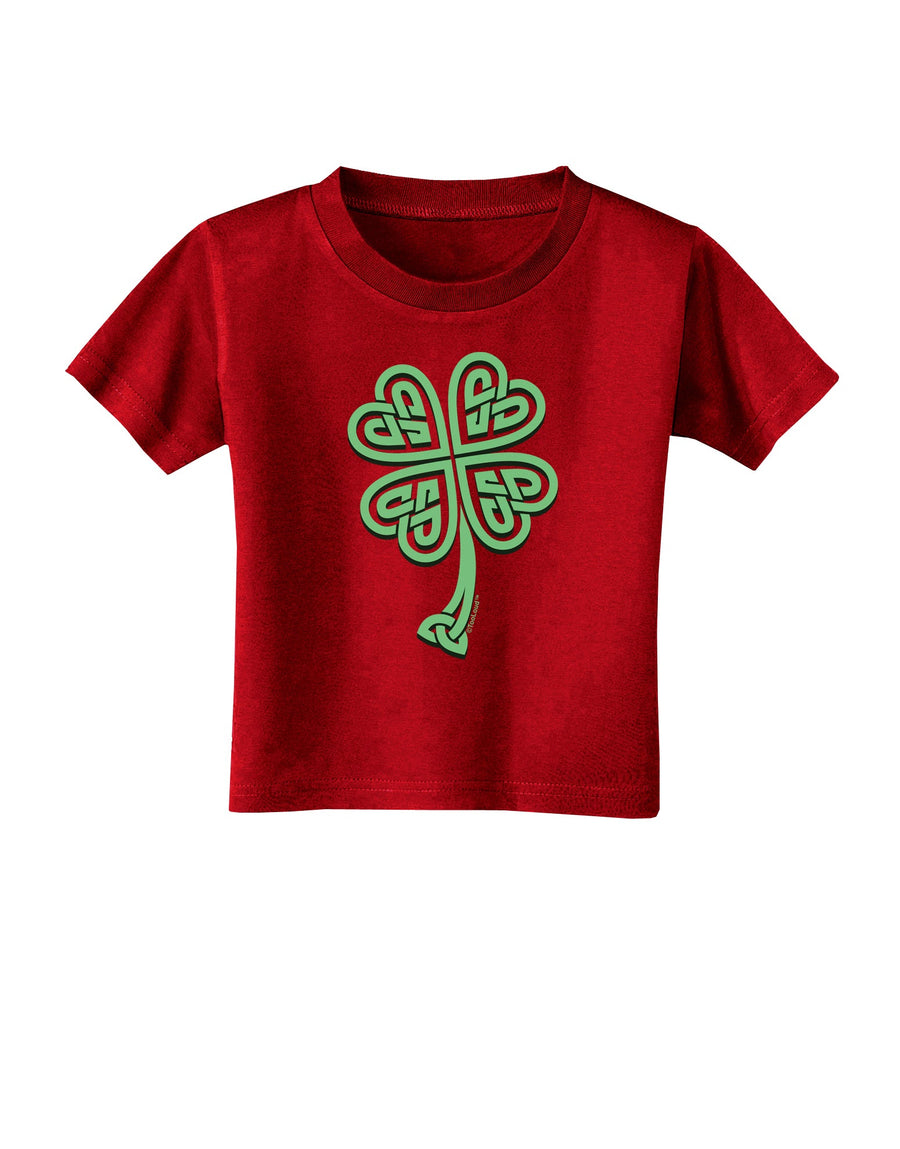 3D Style Celtic Knot 4 Leaf Clover Toddler T-Shirt Dark-Toddler T-Shirt-TooLoud-Black-2T-Davson Sales