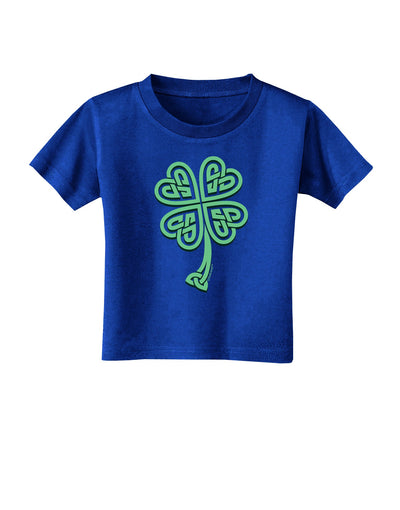 3D Style Celtic Knot 4 Leaf Clover Toddler T-Shirt Dark-Toddler T-Shirt-TooLoud-Royal-Blue-2T-Davson Sales