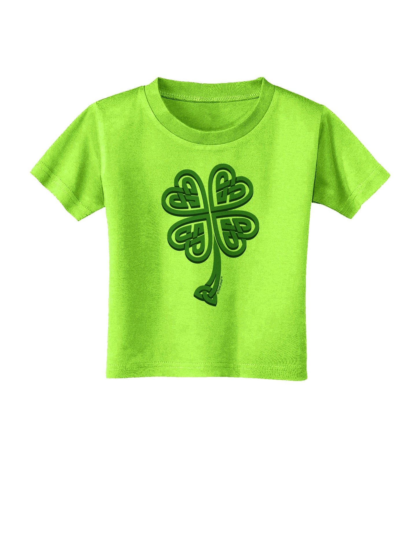 3D Style Celtic Knot 4 Leaf Clover Toddler T-Shirt-Toddler T-Shirt-TooLoud-Lime-Green-2T-Davson Sales