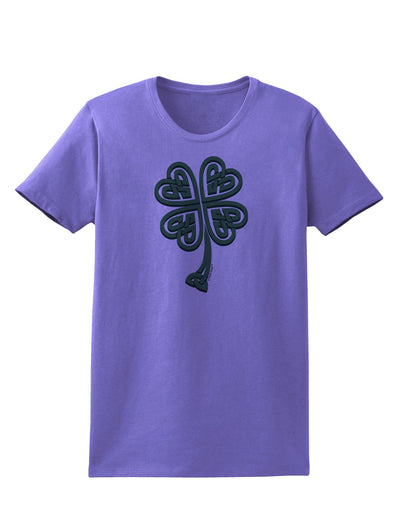 3D Style Celtic Knot 4 Leaf Clover Womens T-Shirt-Womens T-Shirt-TooLoud-Violet-X-Small-Davson Sales