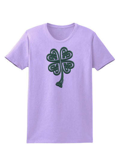 3D Style Celtic Knot 4 Leaf Clover Womens T-Shirt-Womens T-Shirt-TooLoud-Lavender-X-Small-Davson Sales