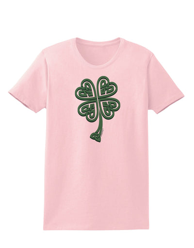 3D Style Celtic Knot 4 Leaf Clover Womens T-Shirt-Womens T-Shirt-TooLoud-PalePink-X-Small-Davson Sales