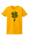 3D Style Celtic Knot 4 Leaf Clover Womens T-Shirt-Womens T-Shirt-TooLoud-Gold-X-Small-Davson Sales