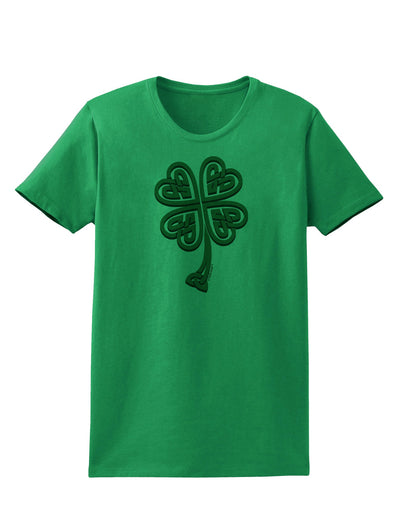 3D Style Celtic Knot 4 Leaf Clover Womens T-Shirt-Womens T-Shirt-TooLoud-Kelly-Green-X-Small-Davson Sales