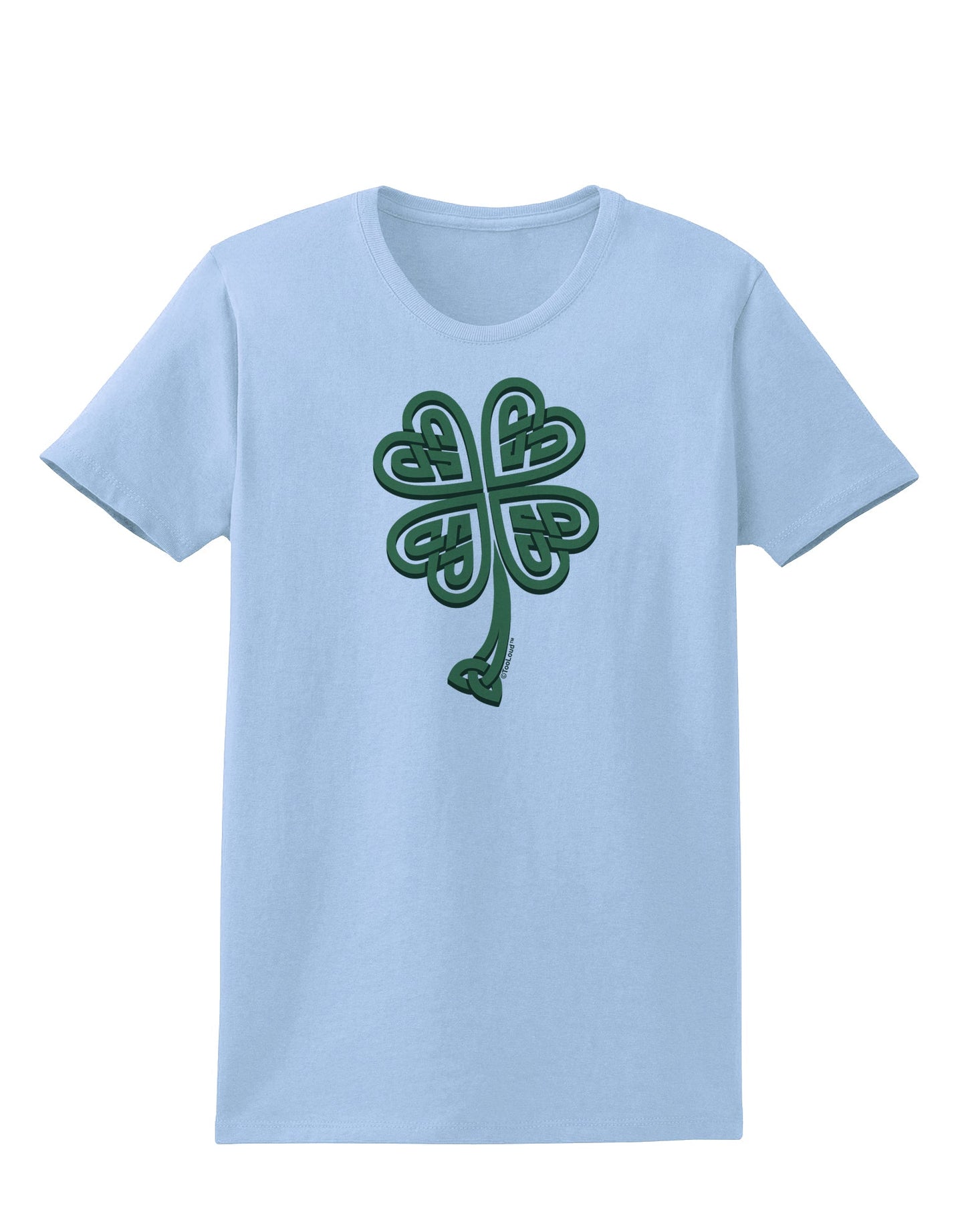 3D Style Celtic Knot 4 Leaf Clover Womens T-Shirt-Womens T-Shirt-TooLoud-Light-Blue-X-Small-Davson Sales