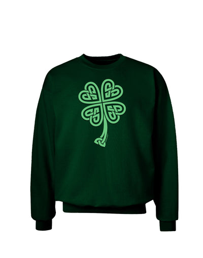 3D Style Celtic Knot 4 Leaf Clover Adult Dark Sweatshirt-Sweatshirts-TooLoud-Deep-Forest-Green-Small-Davson Sales