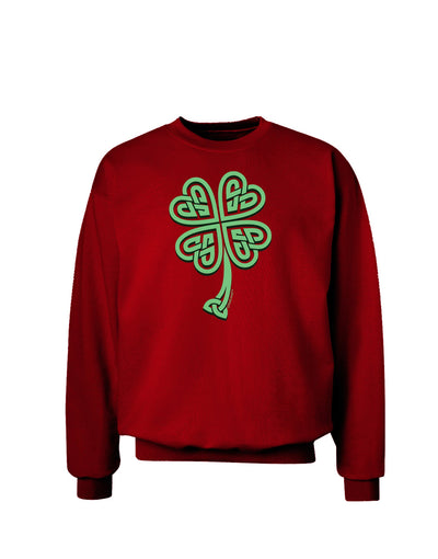 3D Style Celtic Knot 4 Leaf Clover Adult Dark Sweatshirt-Sweatshirts-TooLoud-Deep-Red-Small-Davson Sales