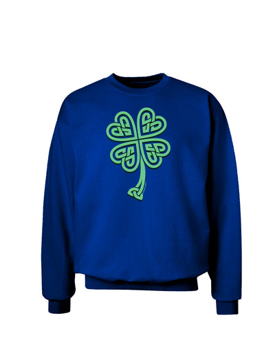 3D Style Celtic Knot 4 Leaf Clover Adult Dark Sweatshirt-Sweatshirts-TooLoud-Deep-Royal-Blue-Small-Davson Sales