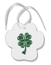 3D Style Celtic Knot 4 Leaf Clover Paw Print Shaped Ornament-Ornament-TooLoud-White-Davson Sales
