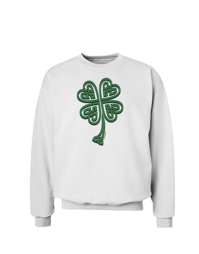 3D Style Celtic Knot 4 Leaf Clover Sweatshirt-Sweatshirts-TooLoud-White-Small-Davson Sales