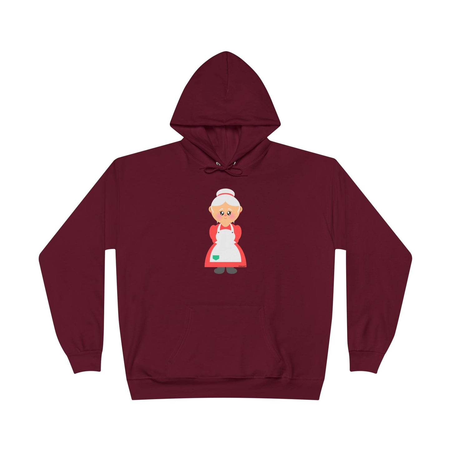 Cute Mrs. Santa Claus Christmas Adult Pullover Hoodie Sweatshirt by TOOLOUD