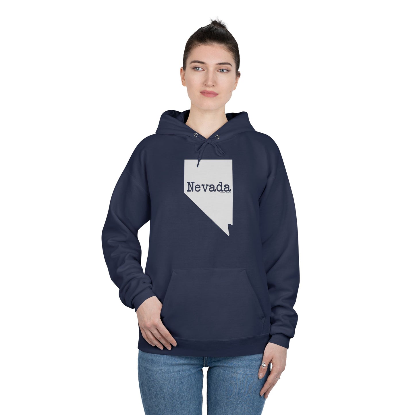 Nevada – United States Shape Dark Pullover Hoodie Sweatshirt by TOOLOUD