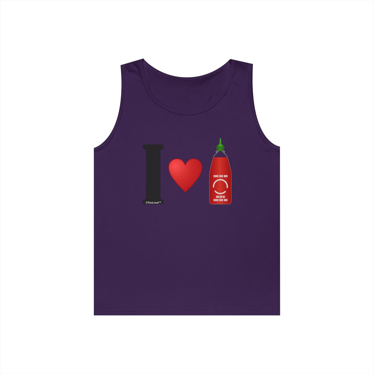 I Heart Sriracha Design Adult Tank Top by TOOLOUD