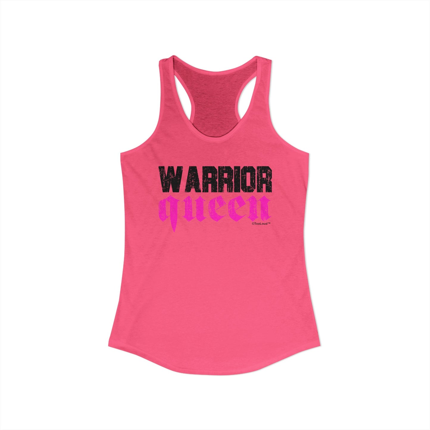 Warrior Queen Pink Script Women’s Racerback Tank Top by TOOLOUD