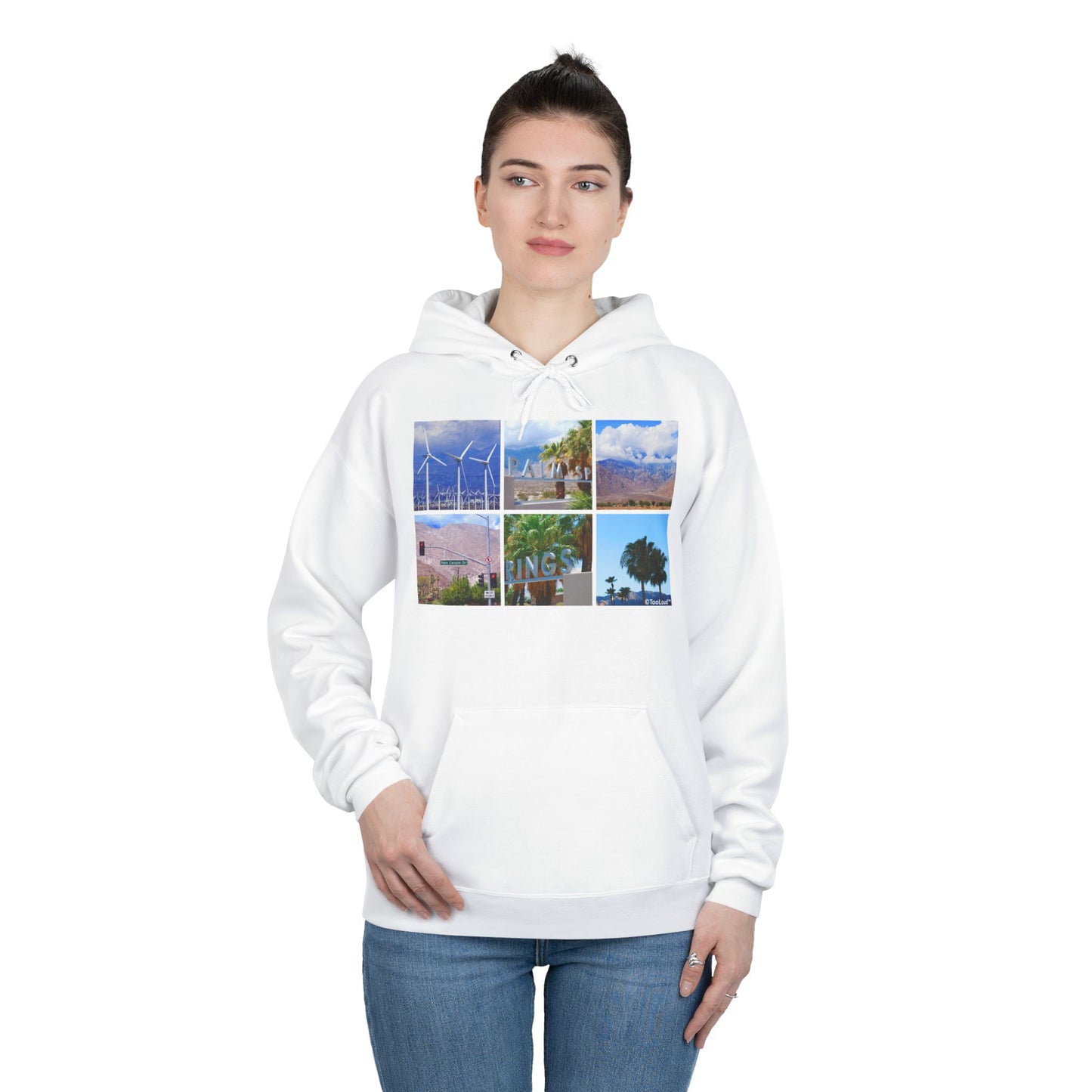 Palm Springs Square Collage Adult Hoodie Sweatshirt by TOOLOUD