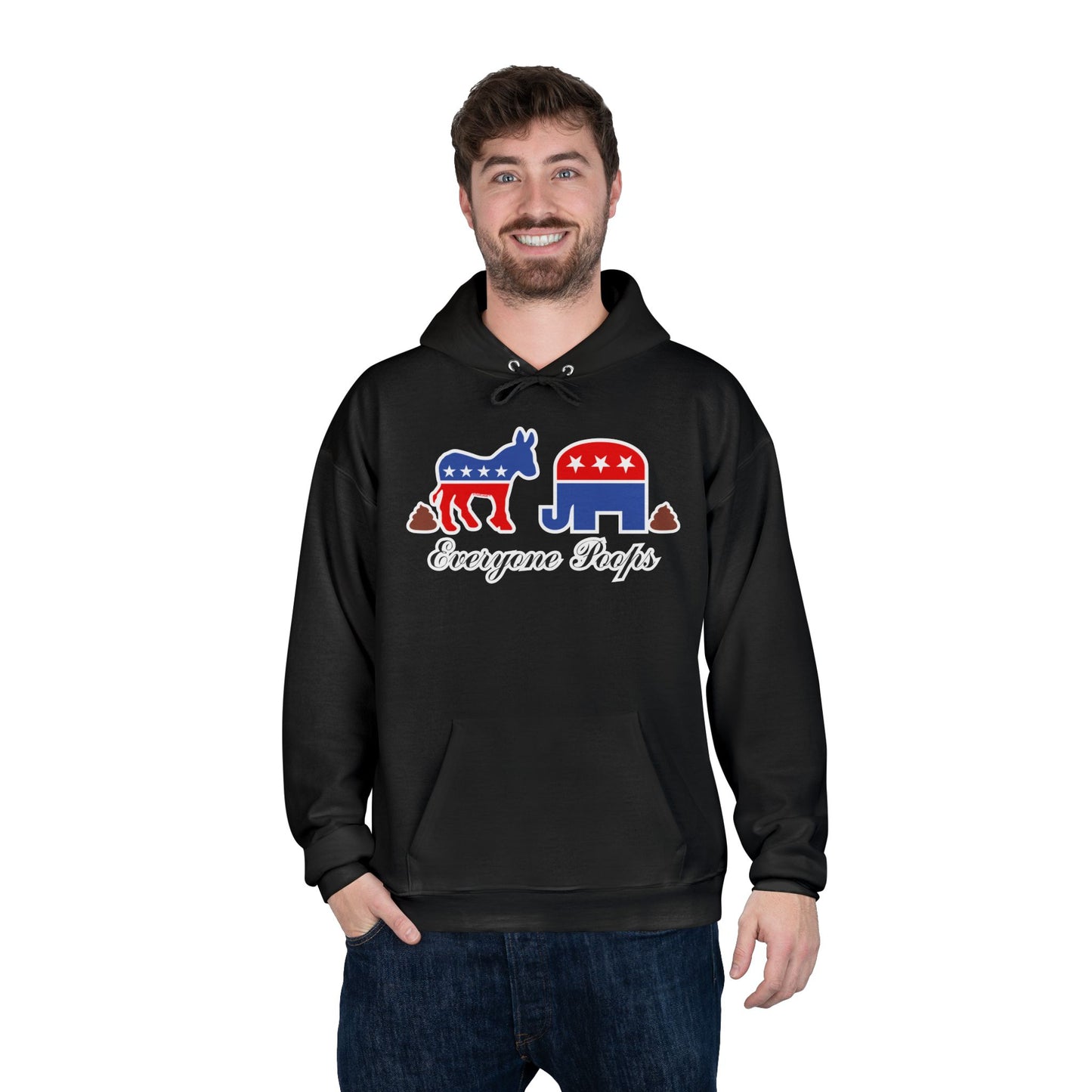 Everyone Poops Donkey Elephant Dark Hoodie Sweatshirt by TOOLOUD™