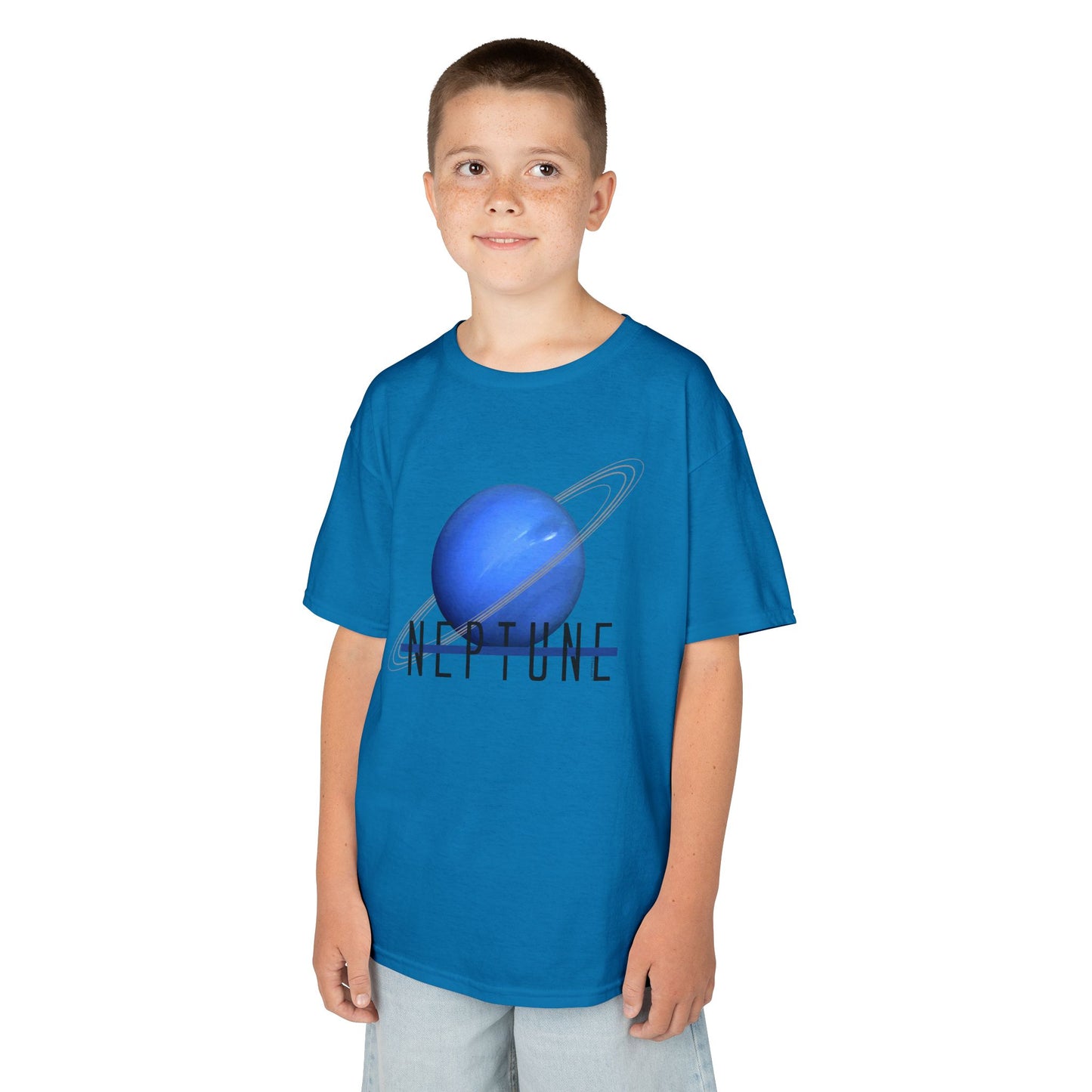 Planet Neptune Text Children's T-Shirt by TOOLOUD