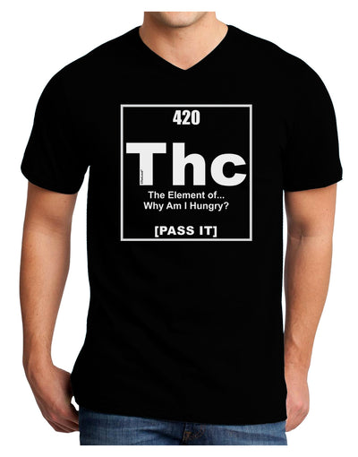 420 Element THC Funny Stoner Adult Dark V-Neck T-Shirt by TooLoud-Mens V-Neck T-Shirt-TooLoud-Black-Small-Davson Sales