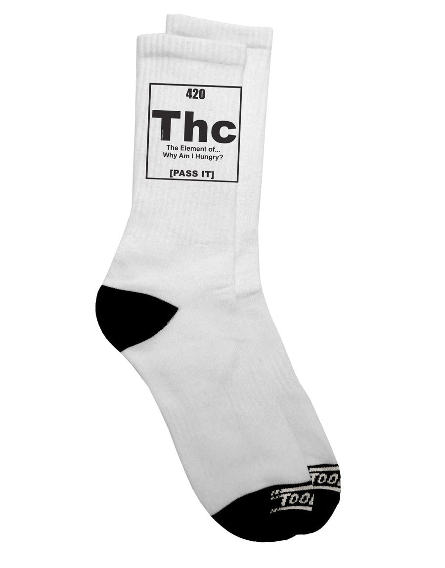 420 Element THC Humorous Stoner Adult Crew Socks - Expertly Curated by TooLoud