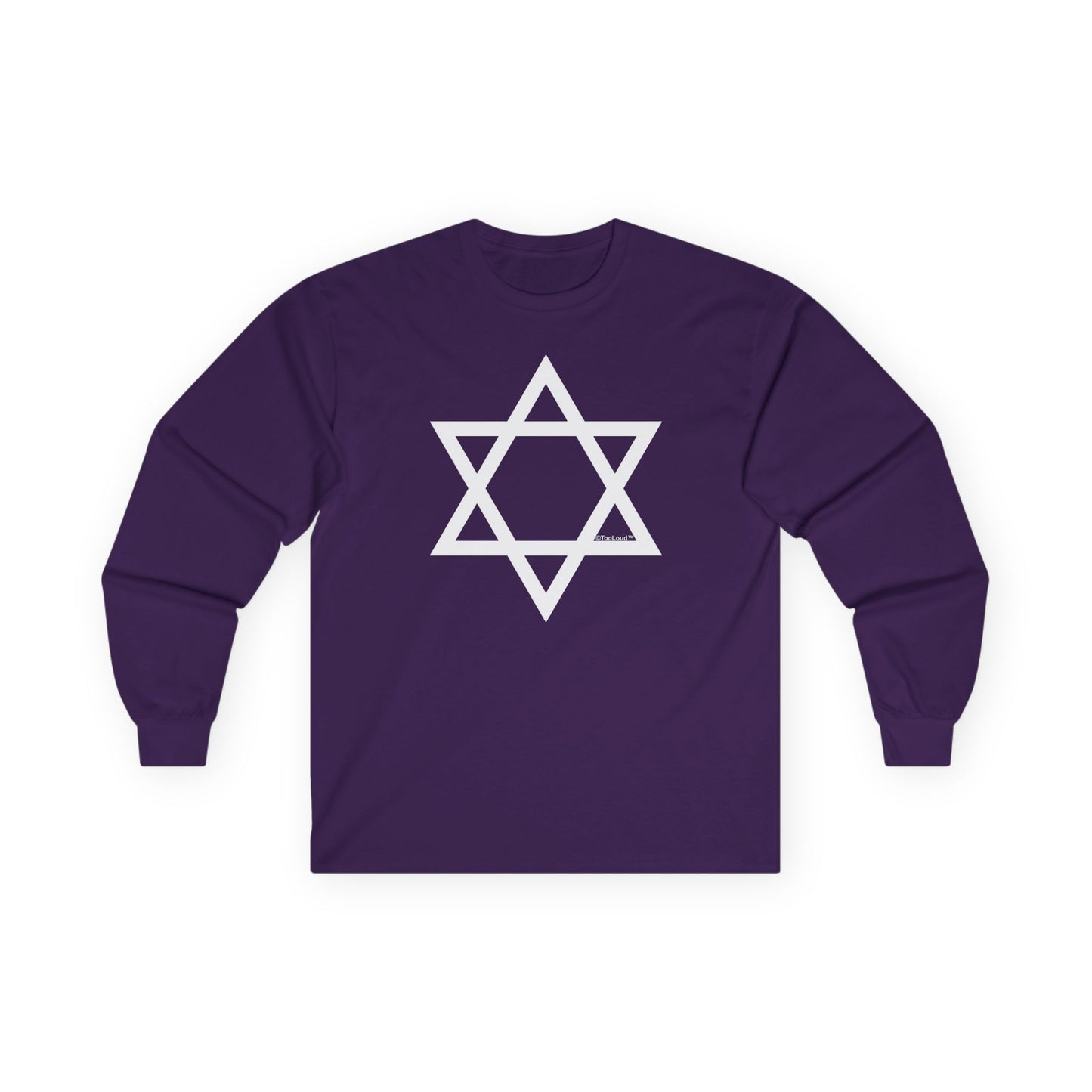 Jewish Star of David Adult Long Sleeve Dark T-Shirt by TOOLOUD