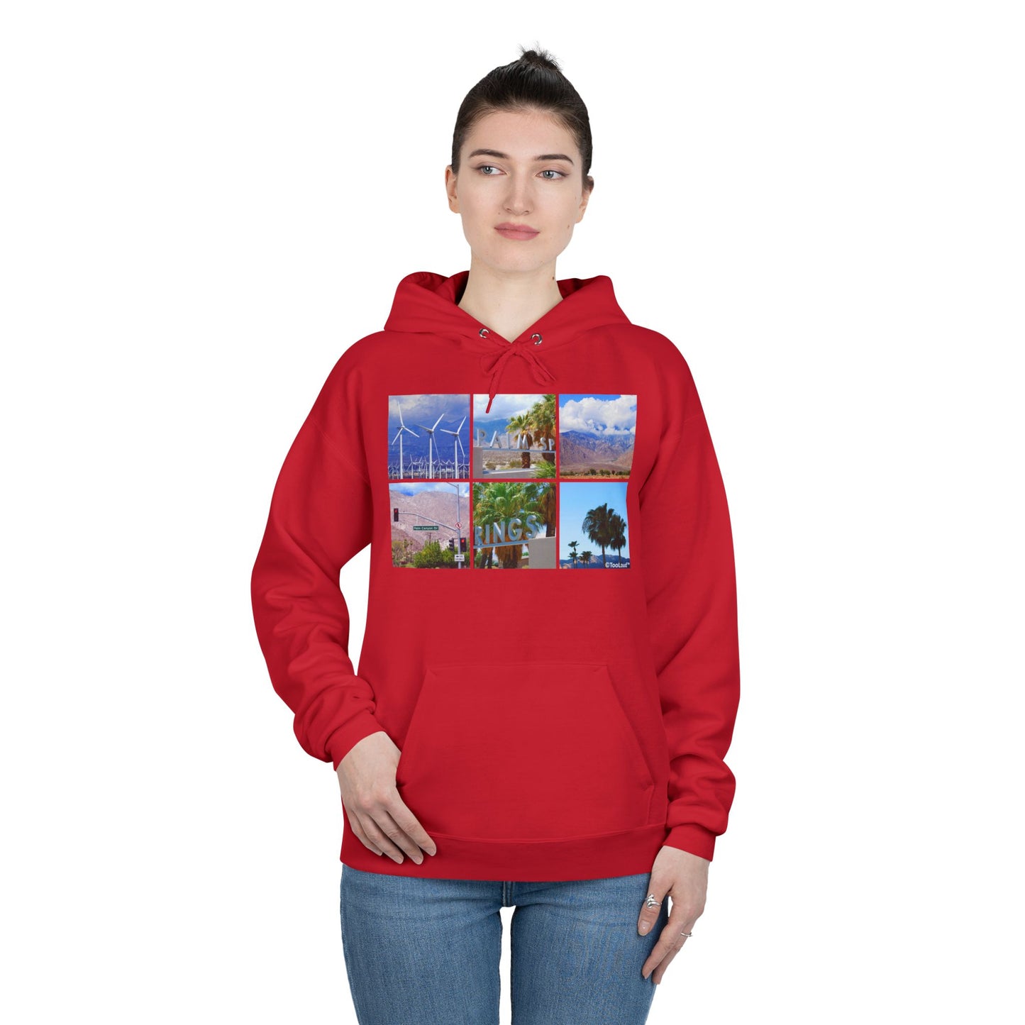 Palm Springs Square Collage Adult Hoodie Sweatshirt by TOOLOUD