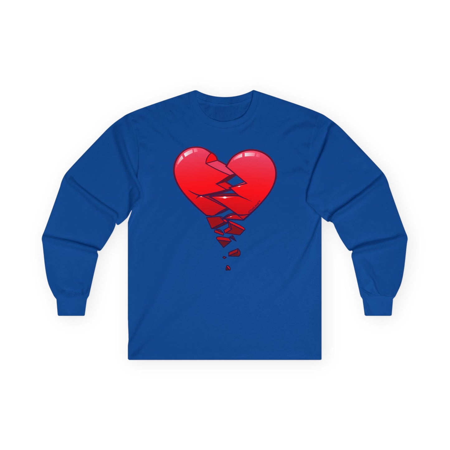 Crumbling Broken Heart Adult Long Sleeve T-Shirt by TOOLOUD