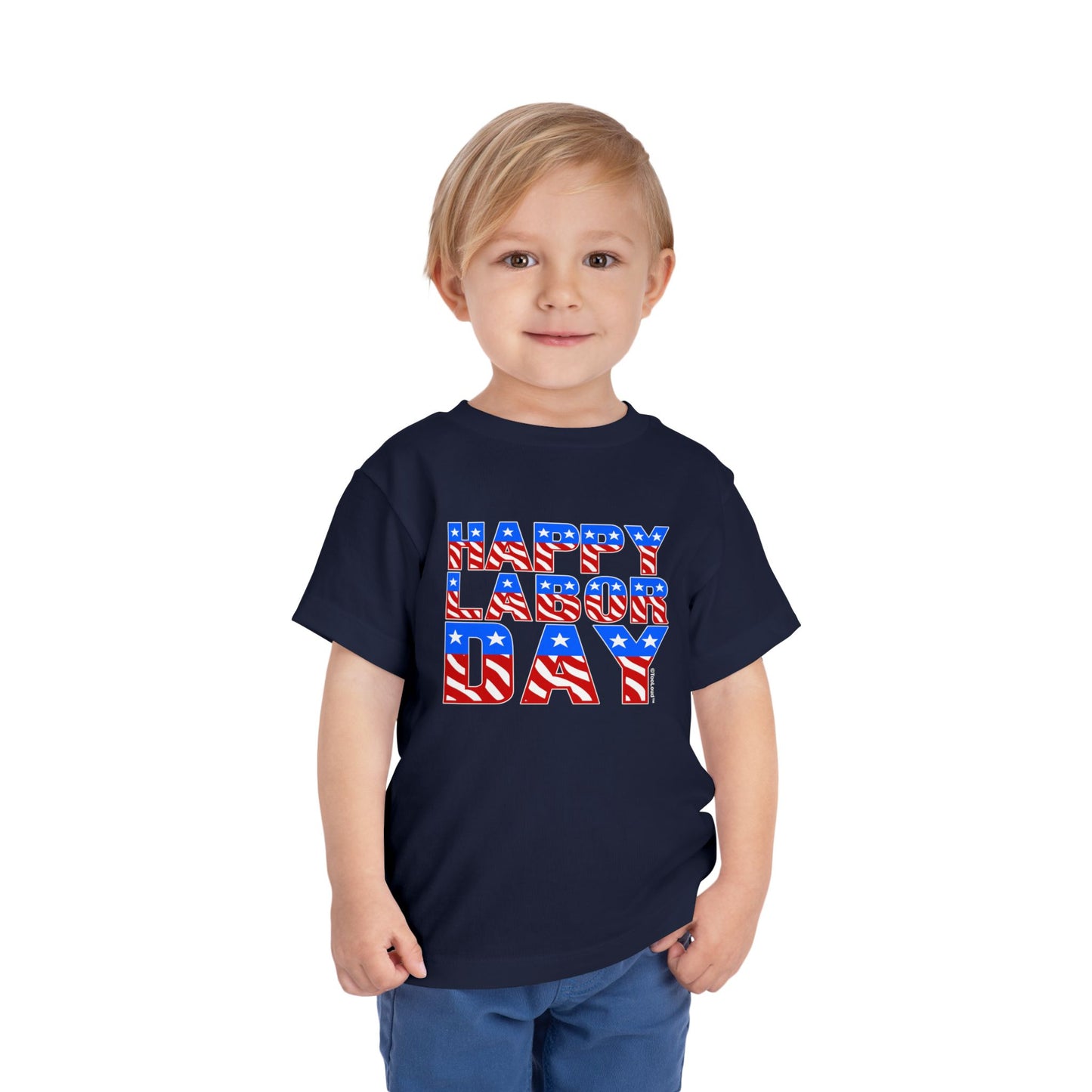 Happy Labor Day ColorText Toddler T-Shirt by TOOLOUD