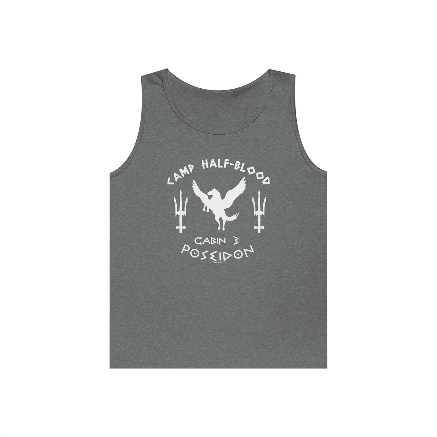 Cabin 3 Poseidon Camp Half-Blood Adult Loose Dark Tank Top by TOOLOUD – Greek Demigod Inspired Design