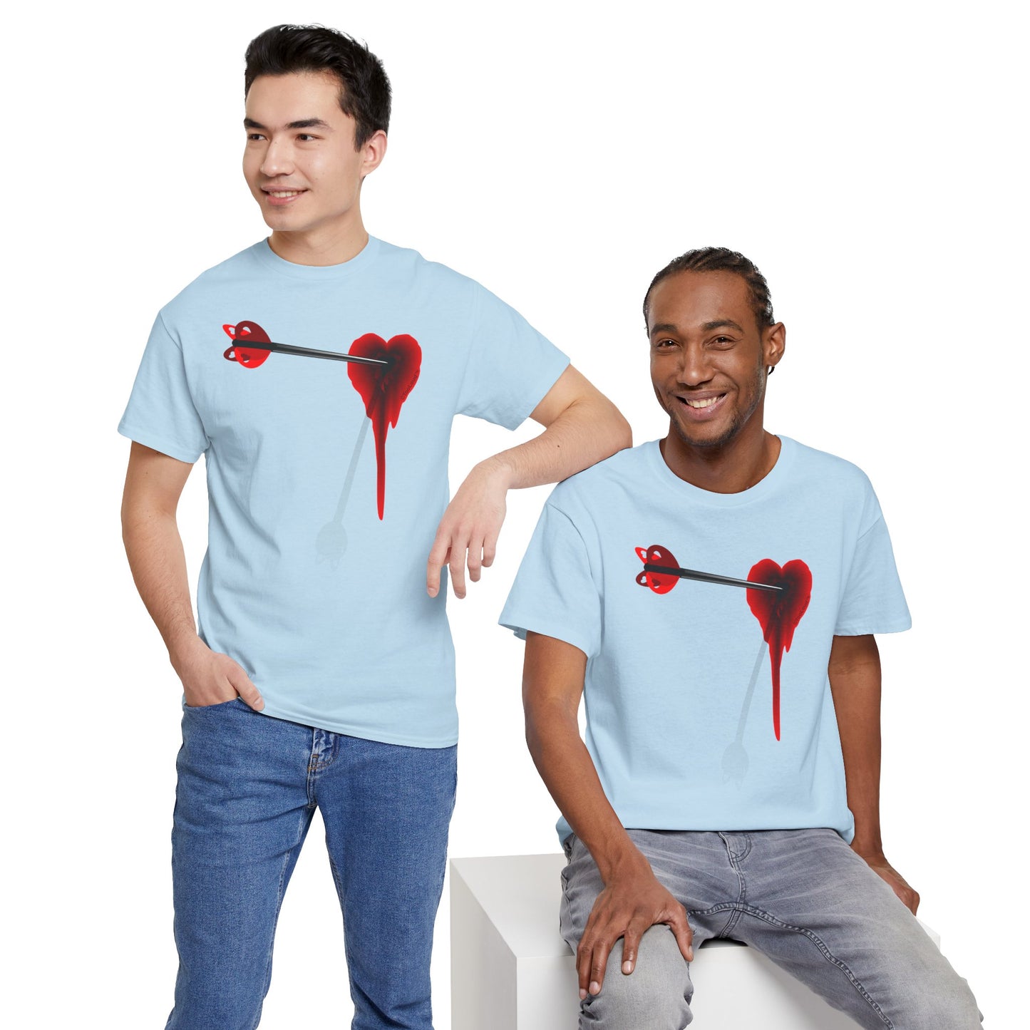 Cupid's Arrow – Heart Shot Wound Design Adult Unisex T-Shirt by TOOLOUD