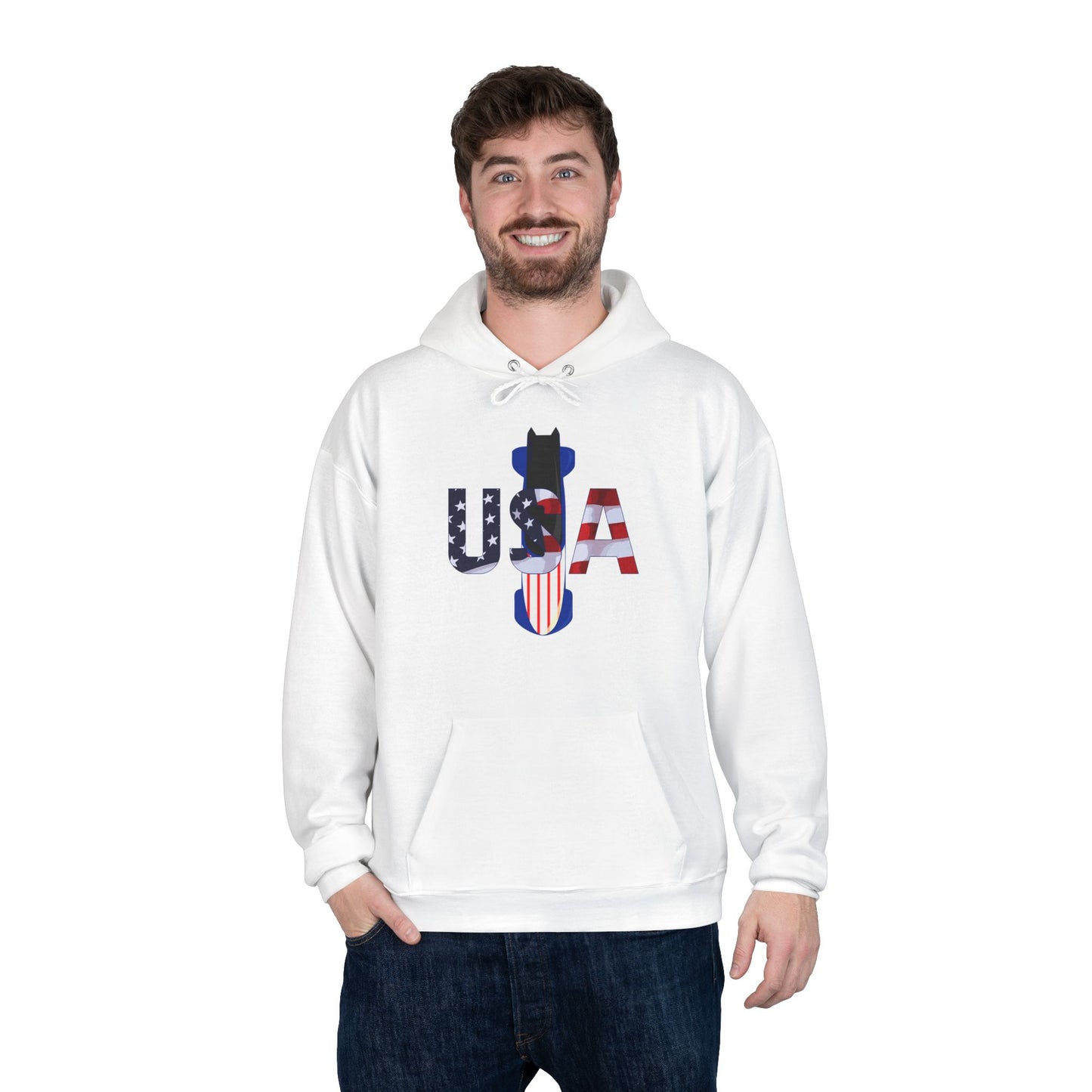 USA Bobsled Adult Hooded Sweatshirt by TOOLOUD
