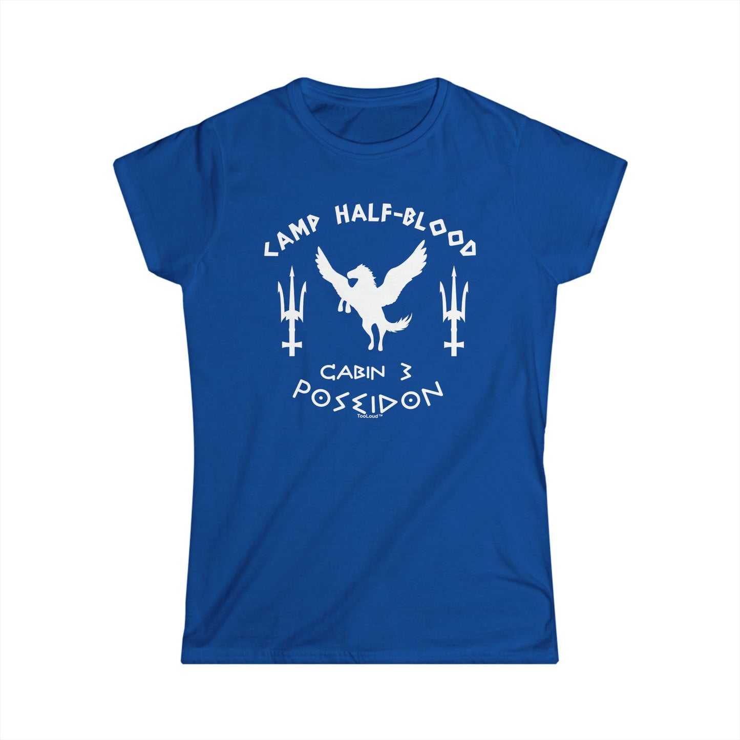 Cabin 3 Poseidon Camp Half Blood Juniors Crew Dark T-Shirt by TOOLOUD