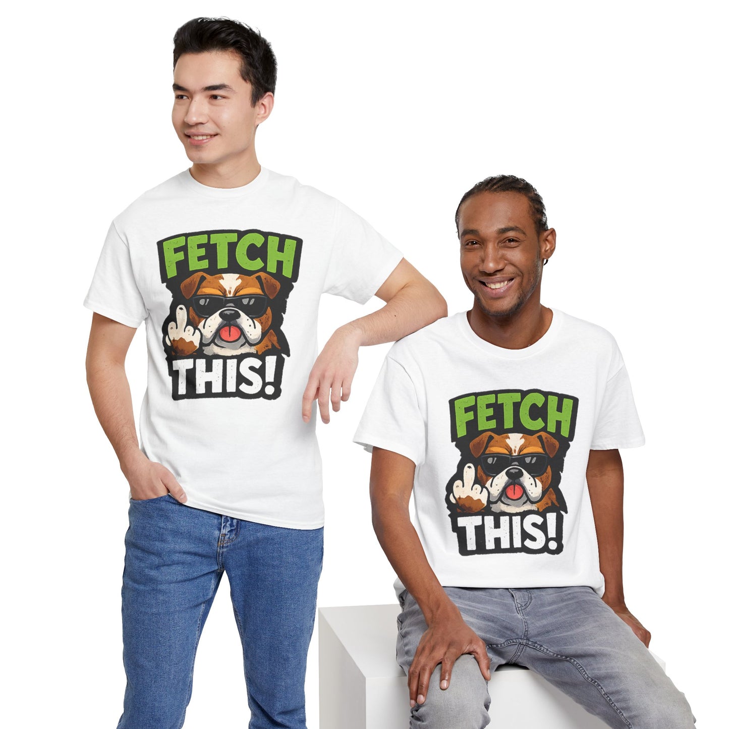 Fetch This! Middle Finger Adult Unisex T-Shirt by TOOLOUD