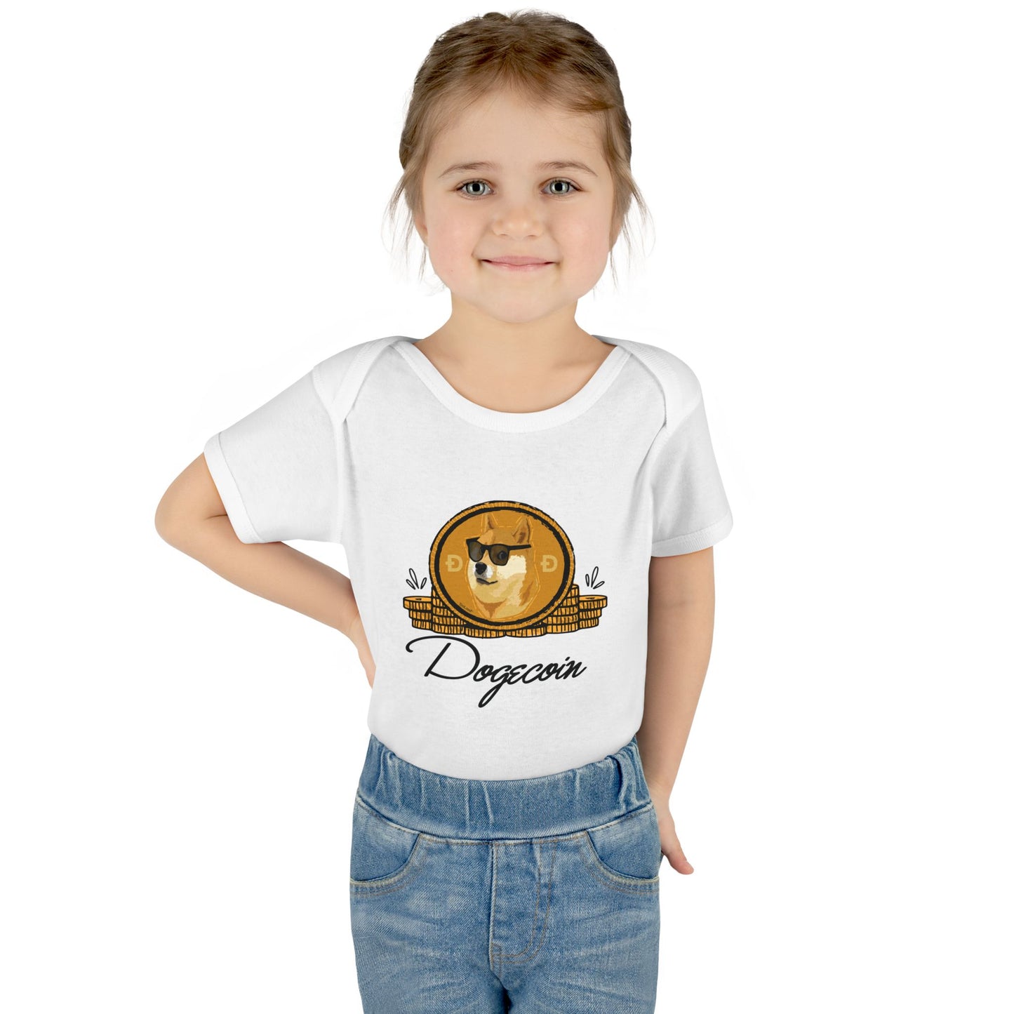 Doge Coins Baby Romper Bodysuit by TOOLOUD