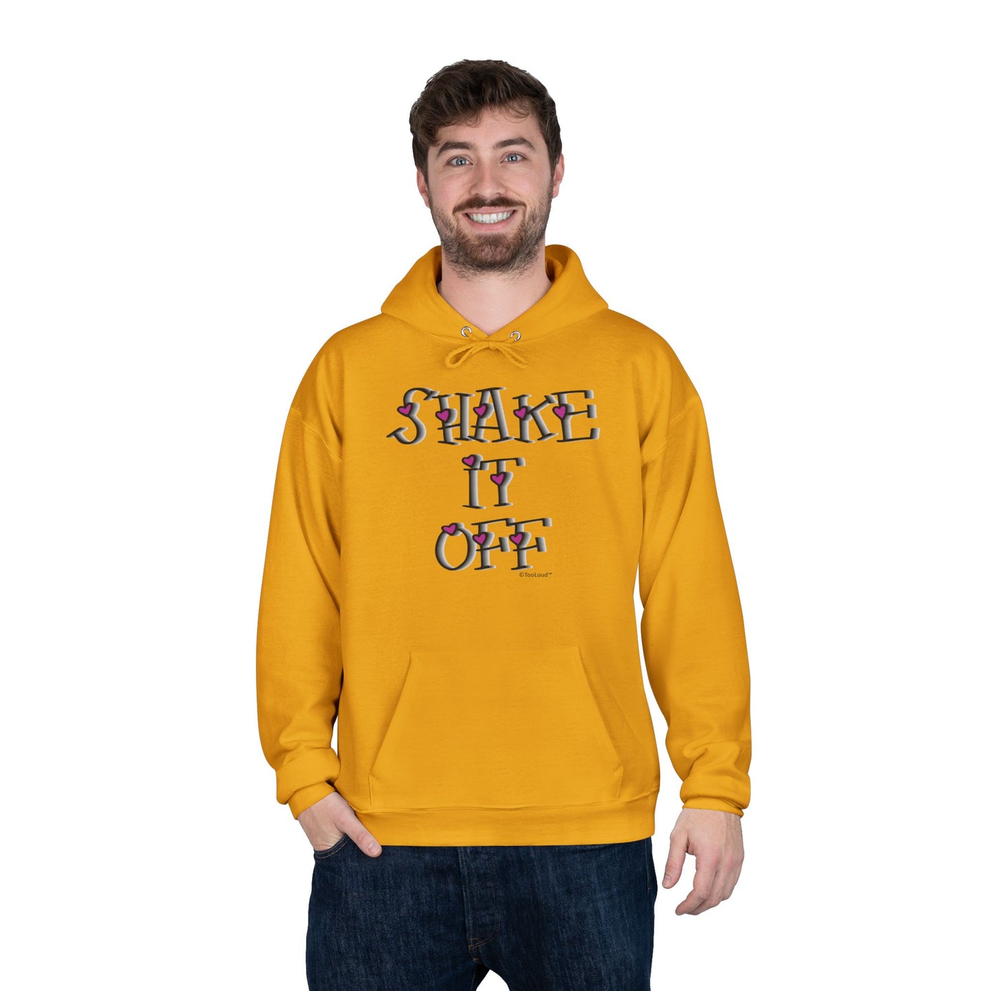 Shake It Off Text Cute with Hearts Hoodie Sweatshirt by TOOLOUD