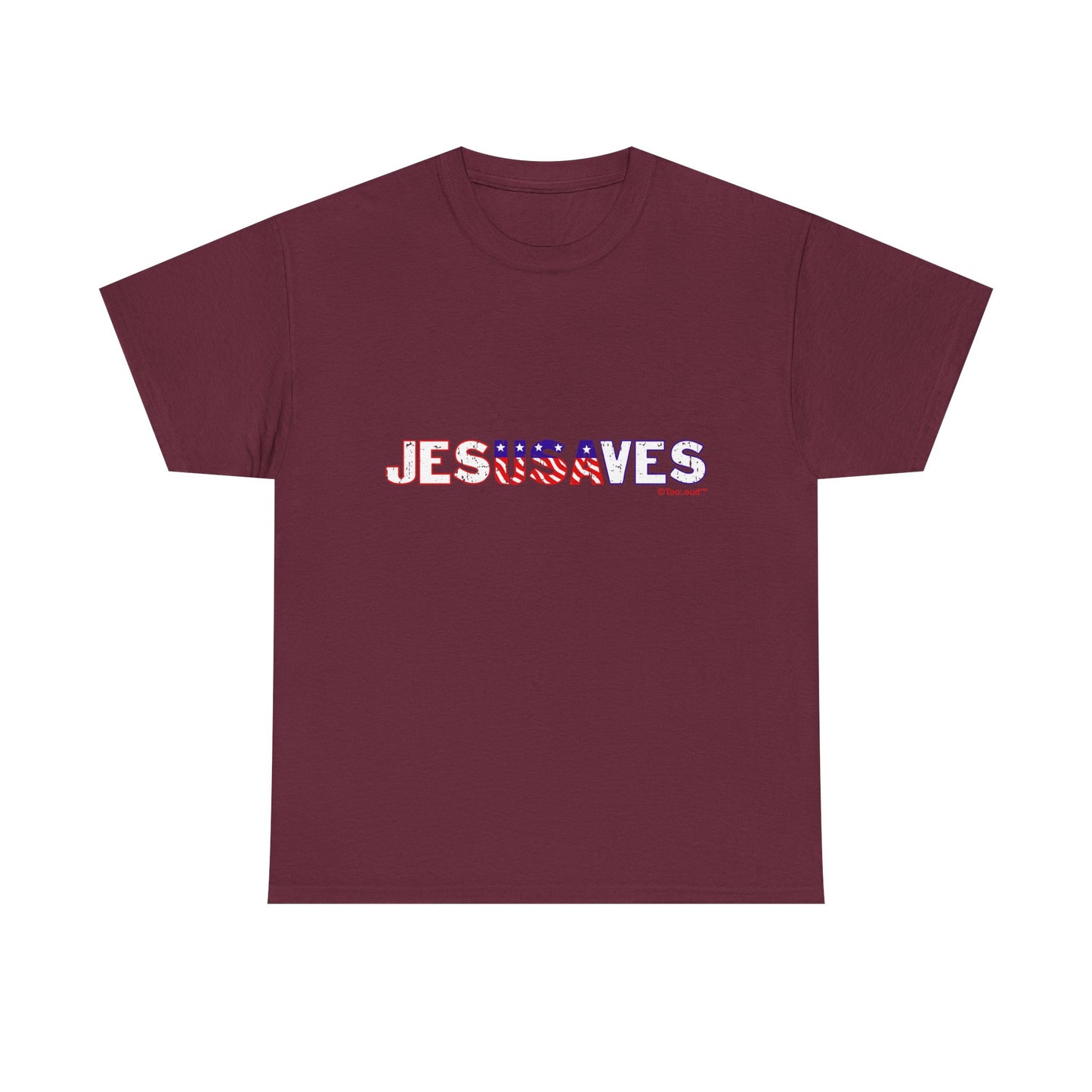JesUSAves - Jesus Saves USA Design Adult Dark T-Shirt by TOOLOUD