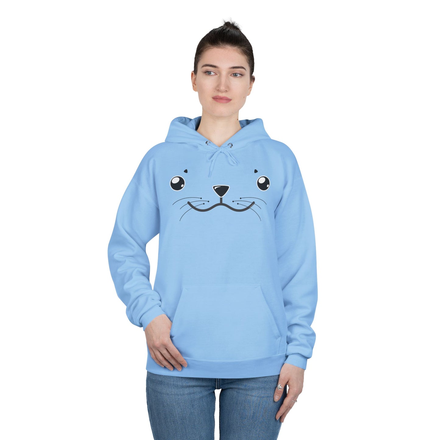 Kyu-T Face - Sealie the Cute Seal Unisex Hoodie Sweatshirt by TOOLOUD
