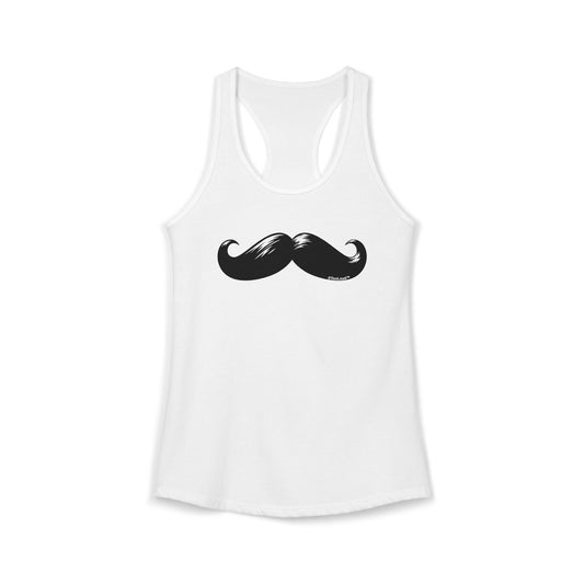 Big Black Mustache Women's Racerback Tank Top by TOOLOUD