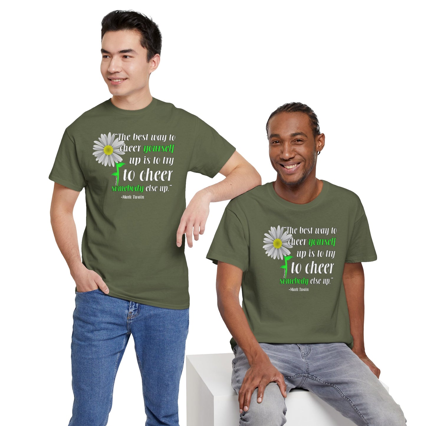 Cheer Yourself Up Mark Twain Adult Unisex T-Shirt by TOOLOUD